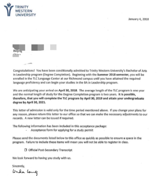 大三转学加拿大学签拒签二次翻案