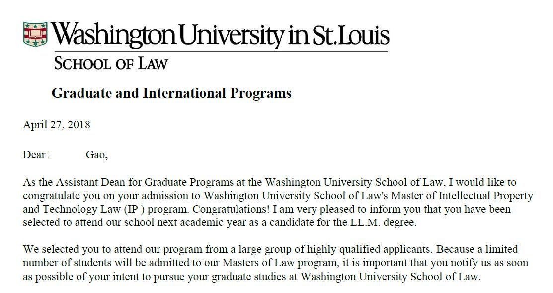 美国法学硕士成功案例-雅思5.5入读名校