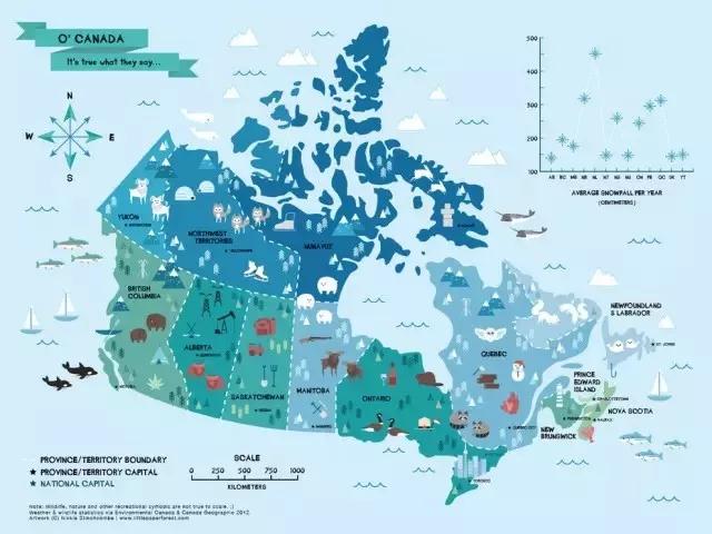 地图,想看哪些动物就到哪去啦 ~ 上面的小相机标识的就是在加拿大适合图片