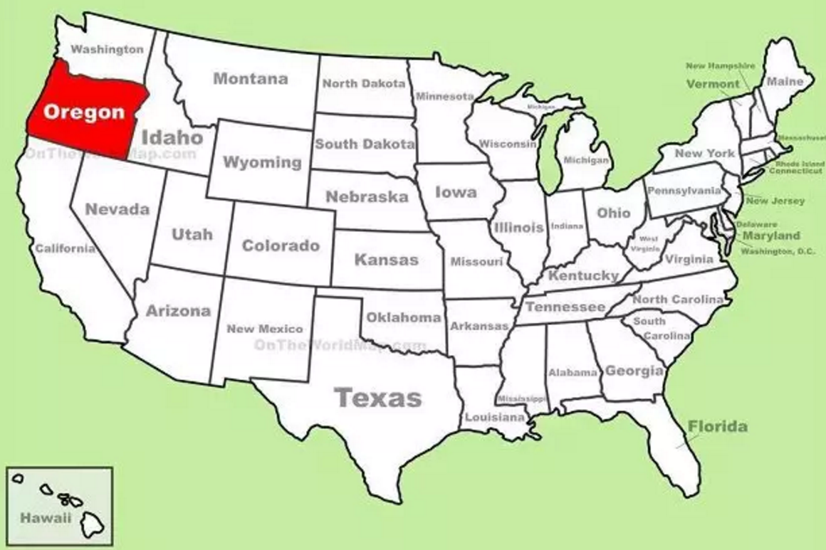 地理位置 俄勒冈州是位于美国西北部太平洋沿岸的一个州,该州南面为加