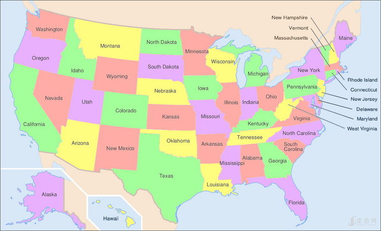 美国地理位置简笔画图片